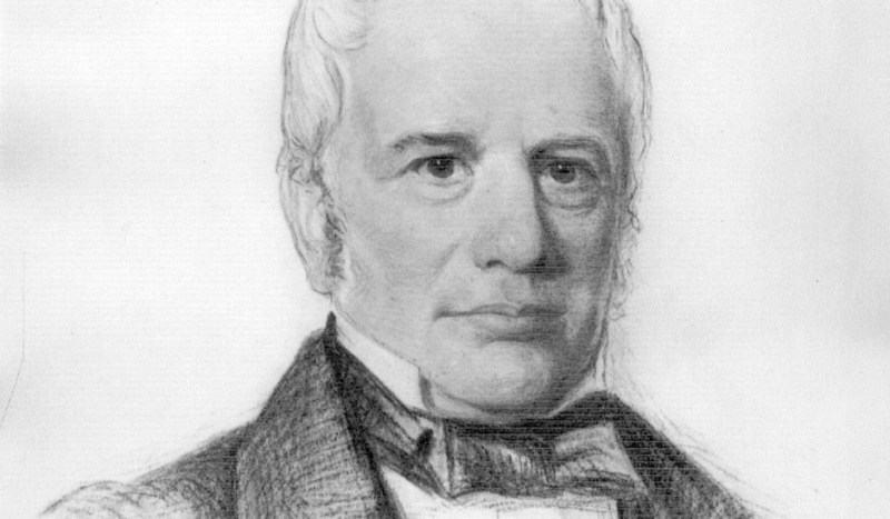 Black and white pencil sketch of Thomas Mellodew.