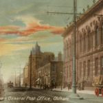 Colour picture postcard showing Union Street in Oldham.