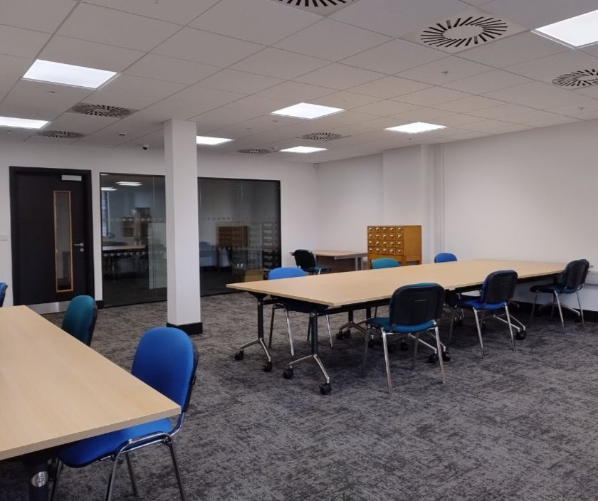 A view of the new search room at Oldham Archives.
