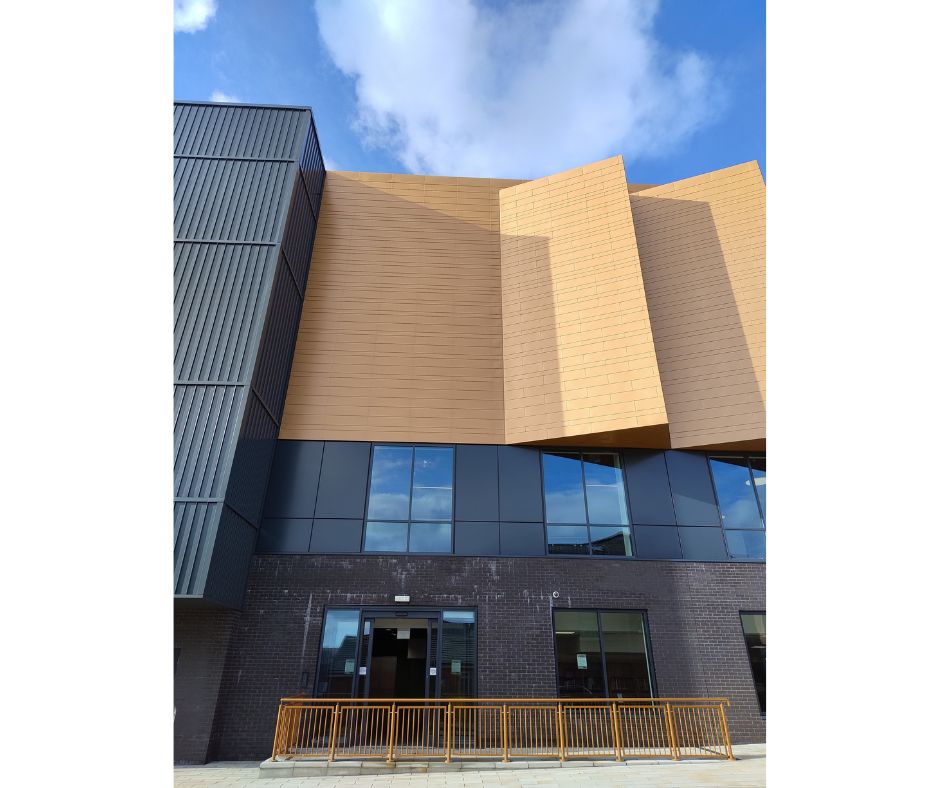 A view of the new entrance to Oldham Archives on Ascroft Street.