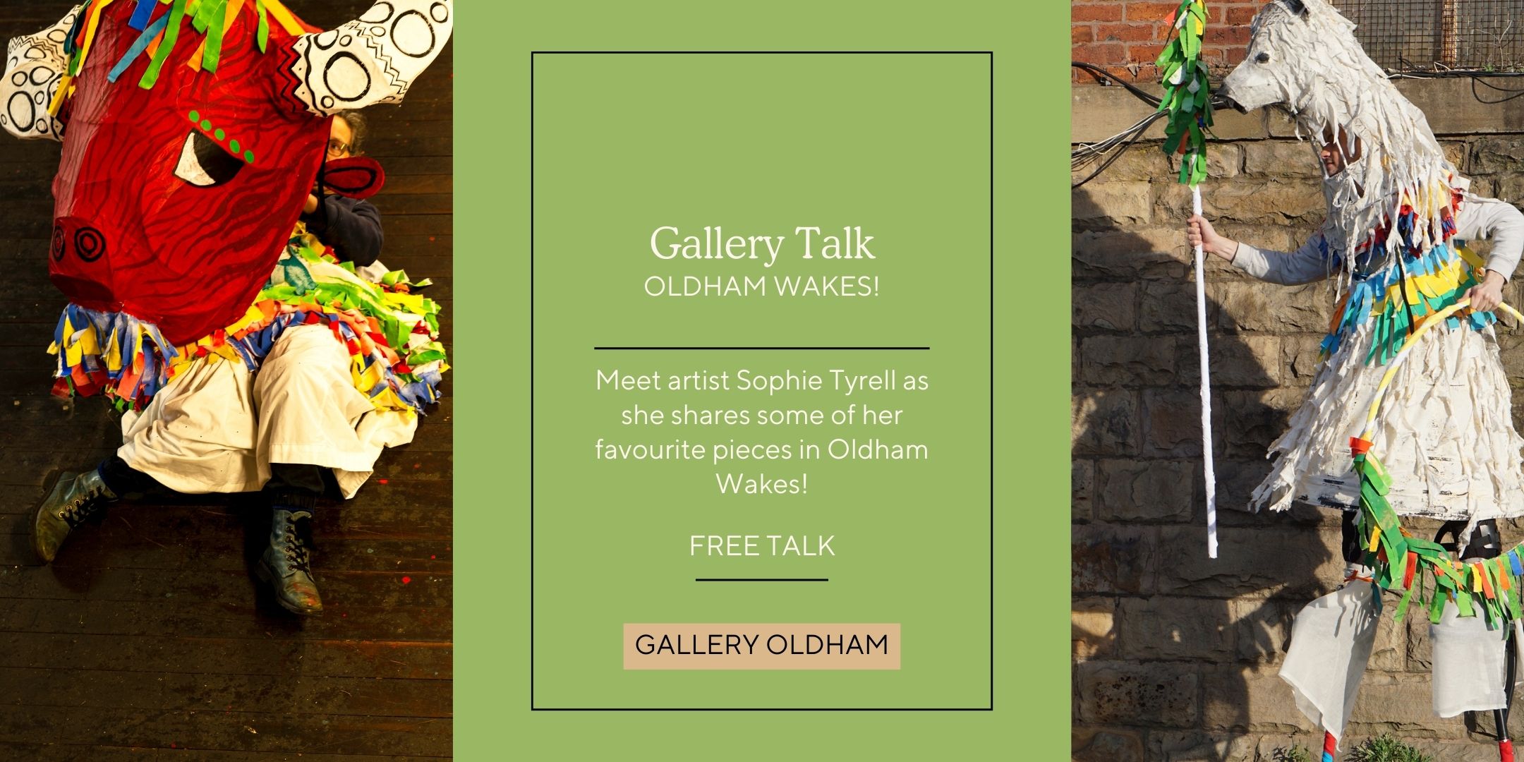 Advert for artist talk by Sophie Tyrrell showing Bison and Bear.