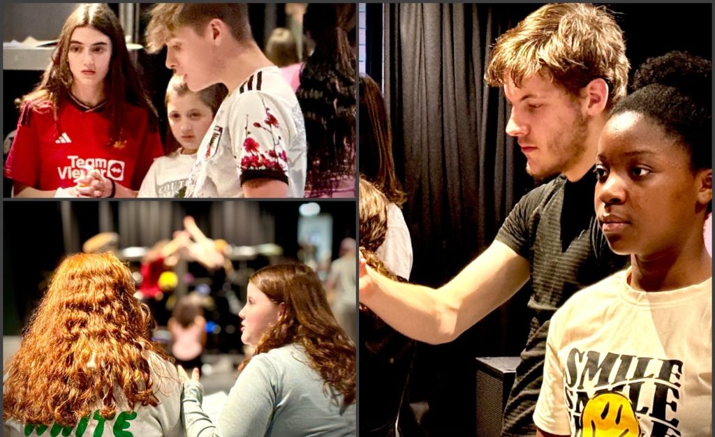 Some young people acting
